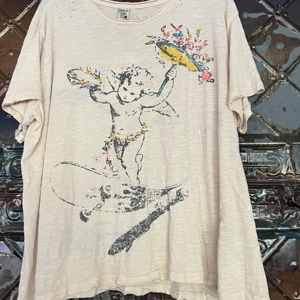 Magnolia Pearl Angel Graphic Tee - Cream